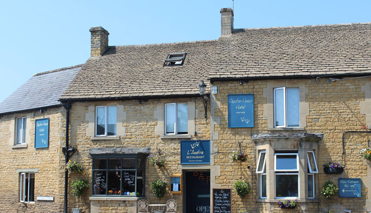 Chester House Hotel in Bourton-on-the-Water, a traditional Cotswolds stone hotel with restaurant frontage