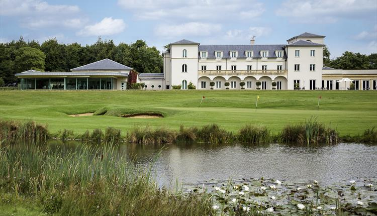 Bowood Hotel & Spa near Calne overlooking landscaped golf course and lake