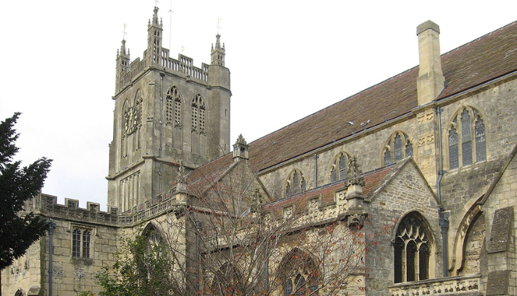 St James the Great Church in Dursley, showing the historic stone church and tower.