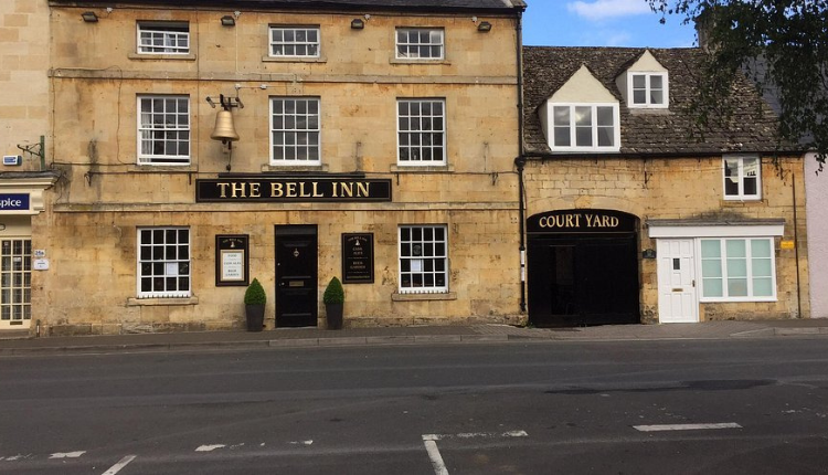 The Bell Inn in Faringdon, a traditional stone-built inn with a classic frontage on the town street.