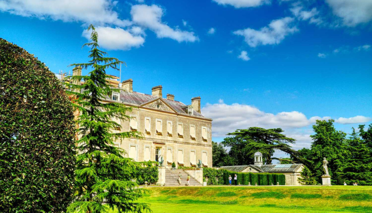 Buscot Park near Faringdon, a grand Georgian country house set within landscaped gardens and parkland.